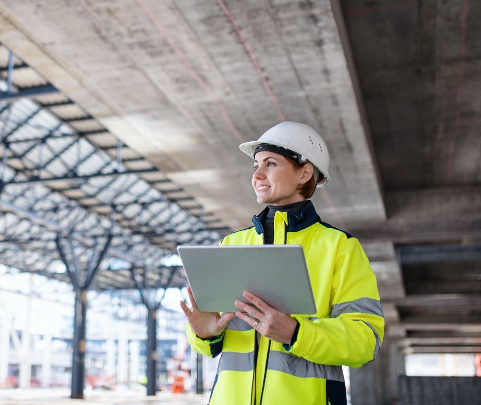 lady holding laptop